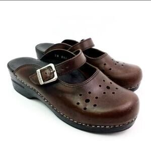DANSKO | Merrie Slip on Clog Brown Mary Jane Style | 39 8-8.5